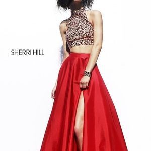 two piece sherri hill prom dress